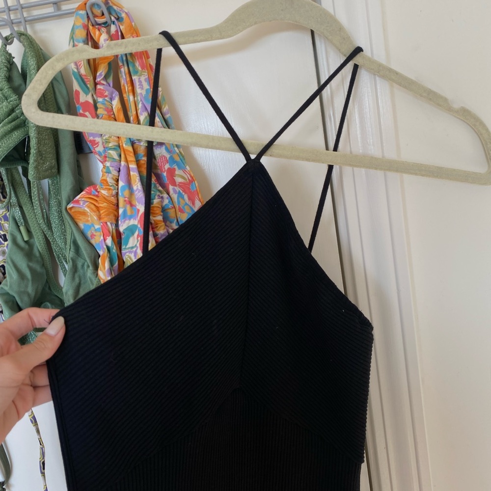 Zara cross strap halter dress.